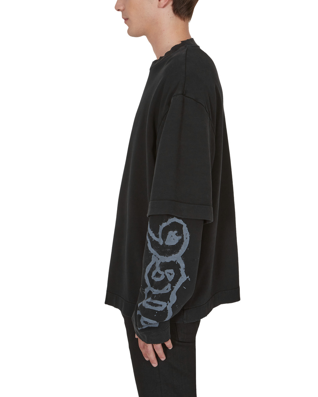 DOUBLE SLEEVE STAMP LOGO CREWNECK SWEATSHIRT - 4