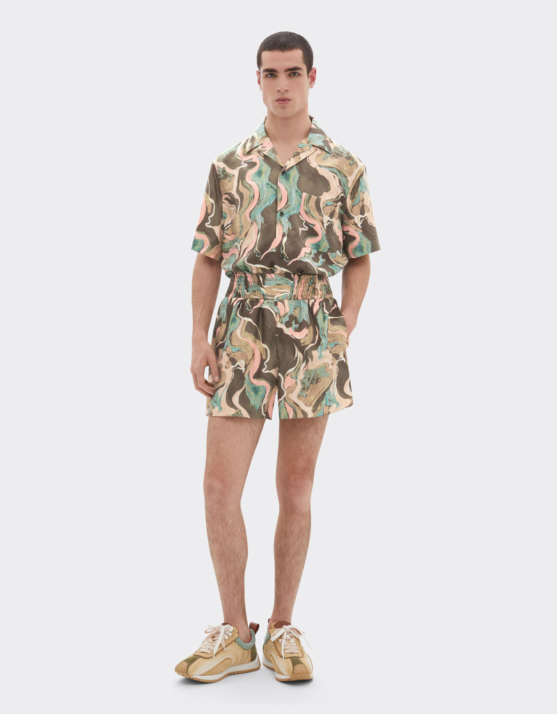 Ferrari Silk shorts with Marble Horse print outlook