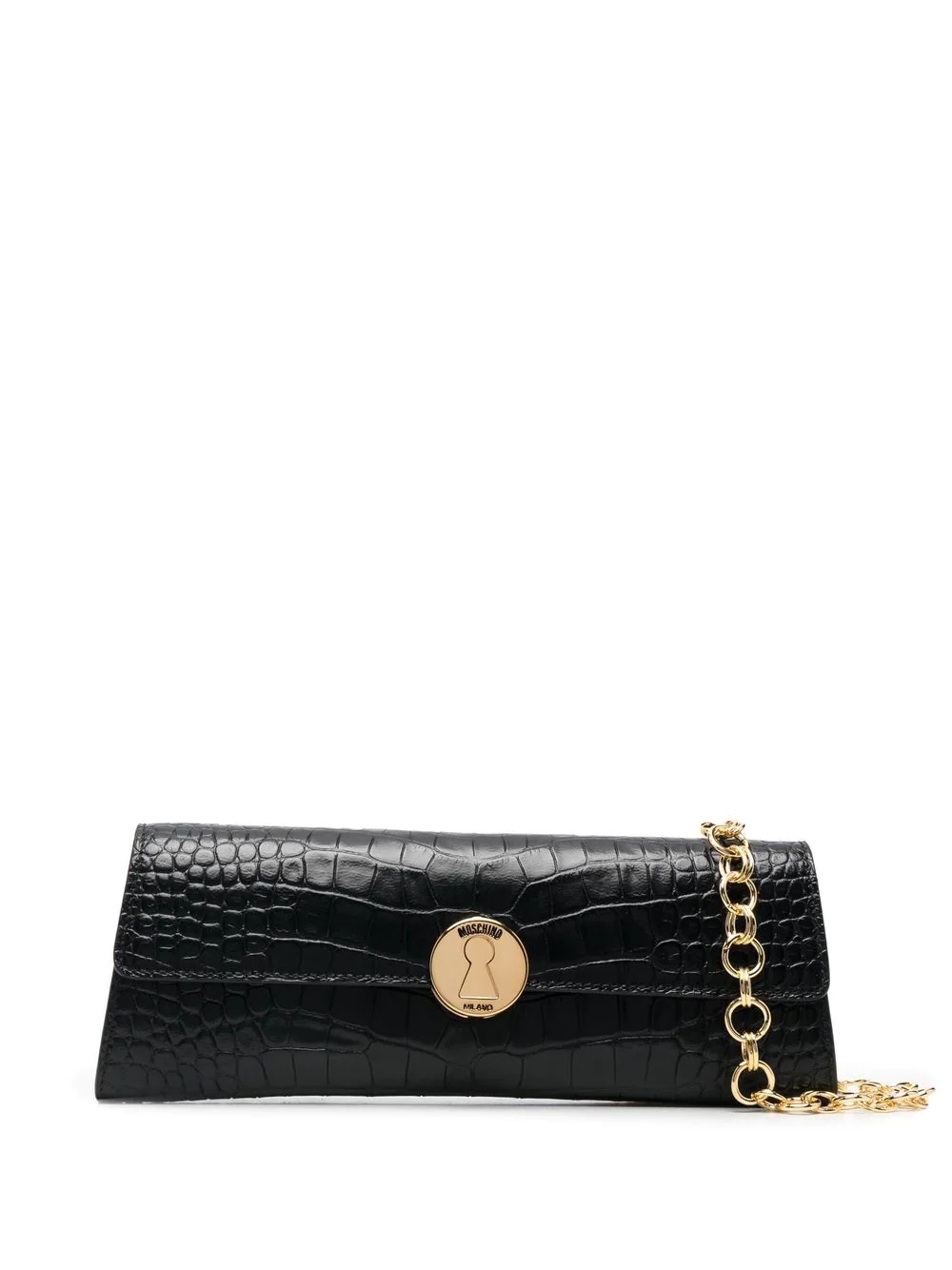 crocodile-embossed leather crossbody bag - 1