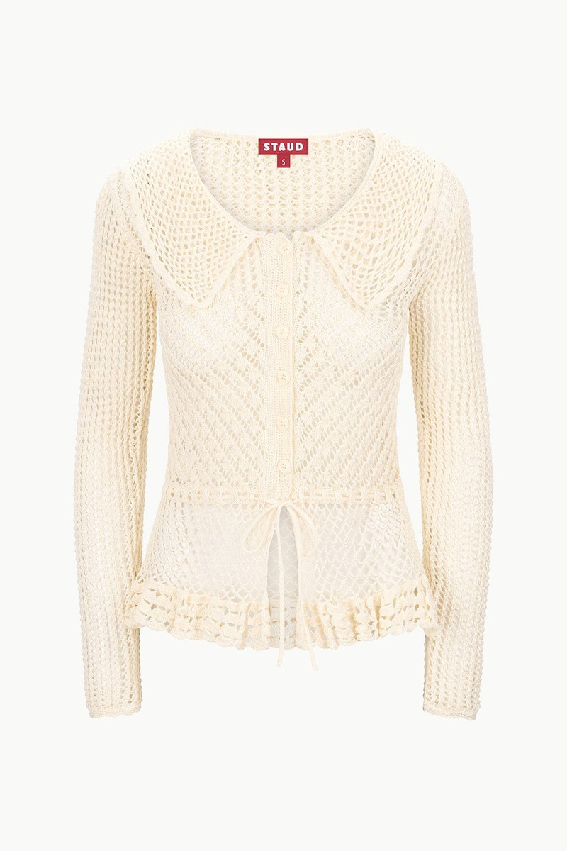 STAUD VIENNA SWEATER ECRU 1