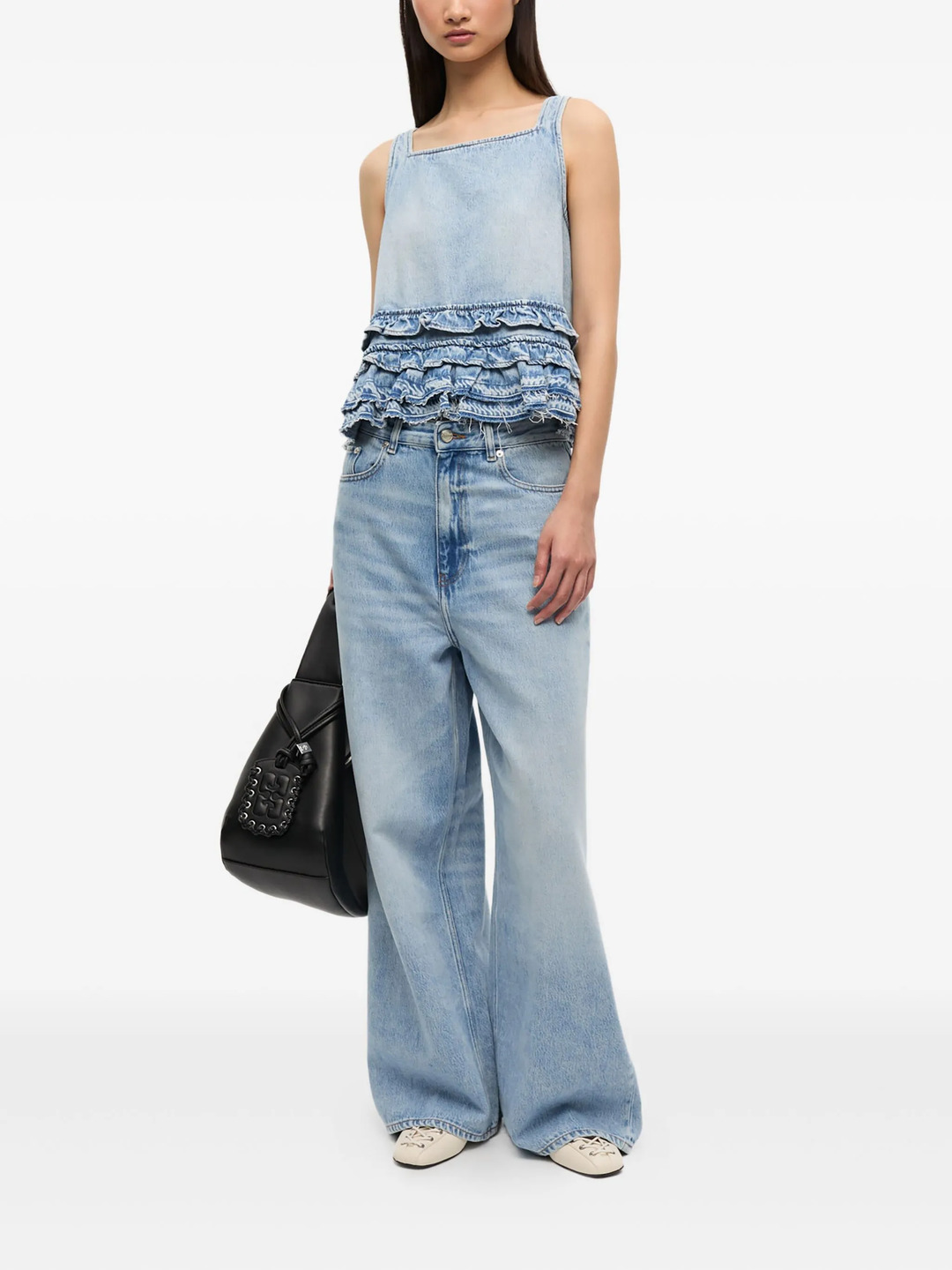 Soft Rigid Denim Frill Top - 2