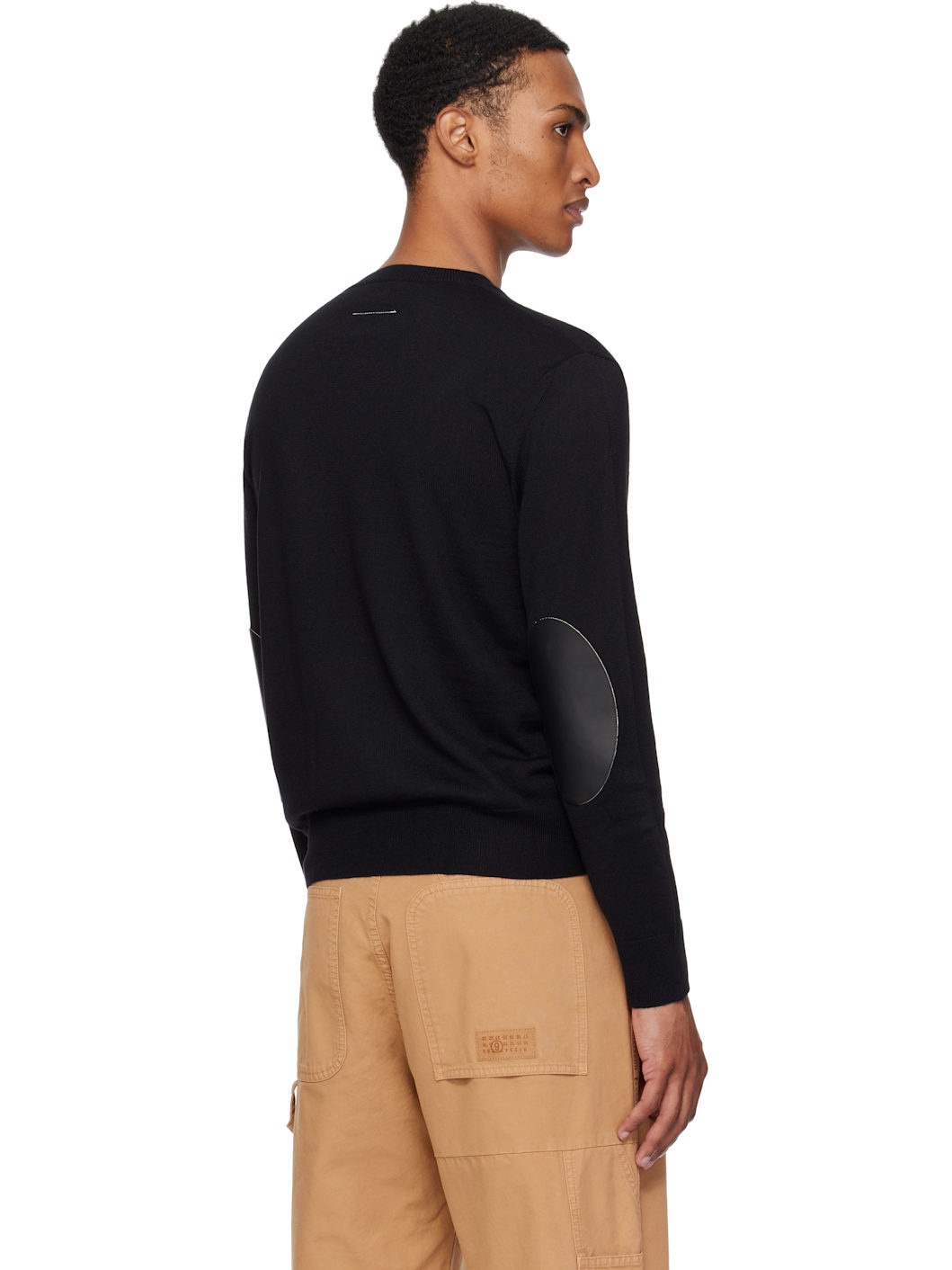 Black Elbow Patch Sweater - 3
