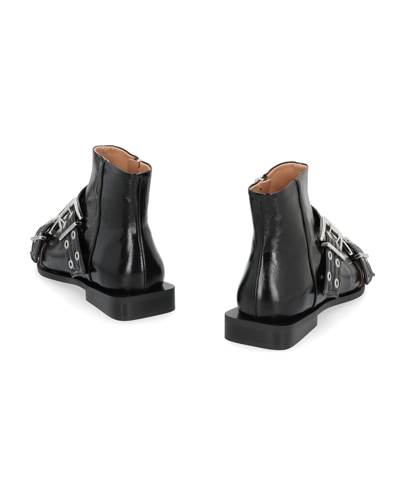 Faux Leather Ankle Boots - 4