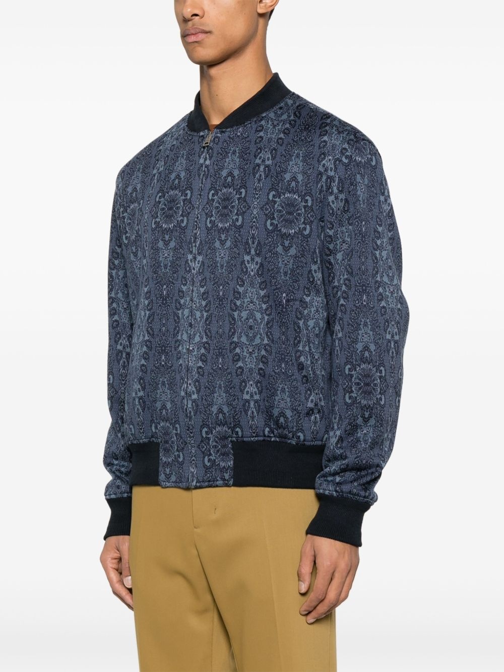 patterned-jacquard bomber jacket - 3