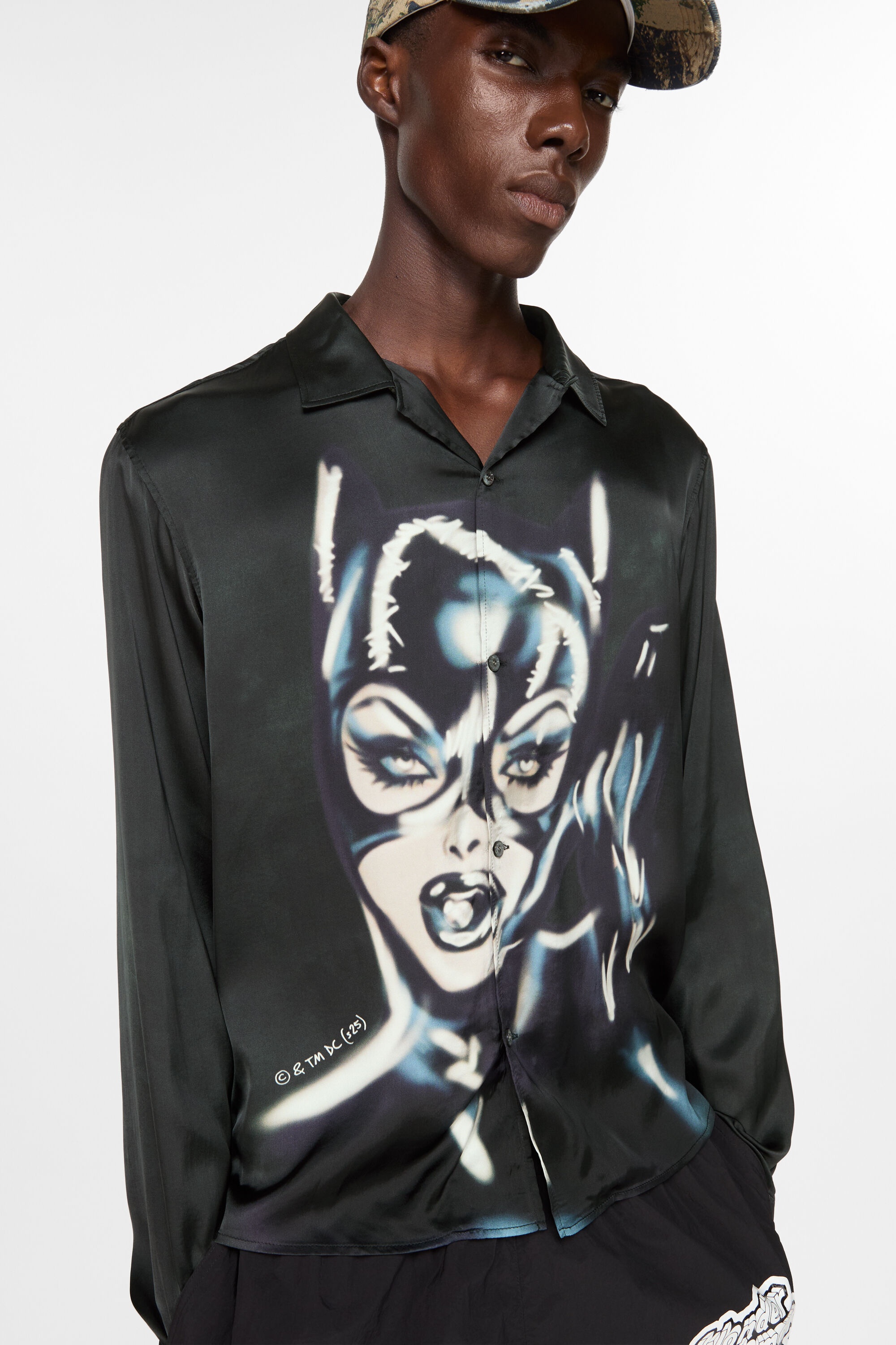 Button-up shirt printed - Black/blue - 4