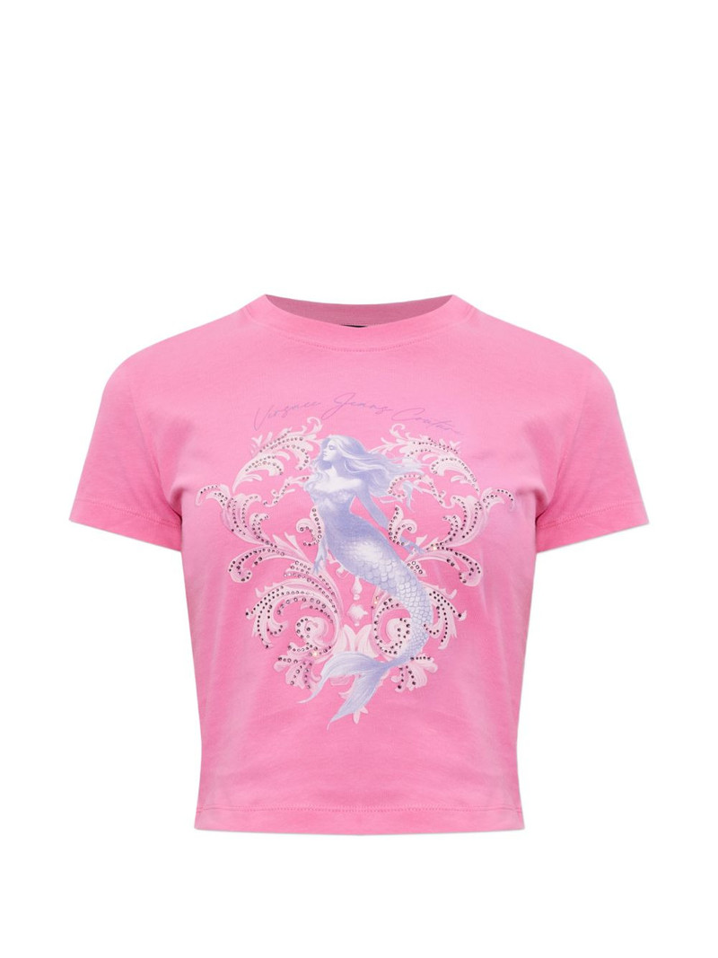 mermaid-graphic cotton T-shirt 1