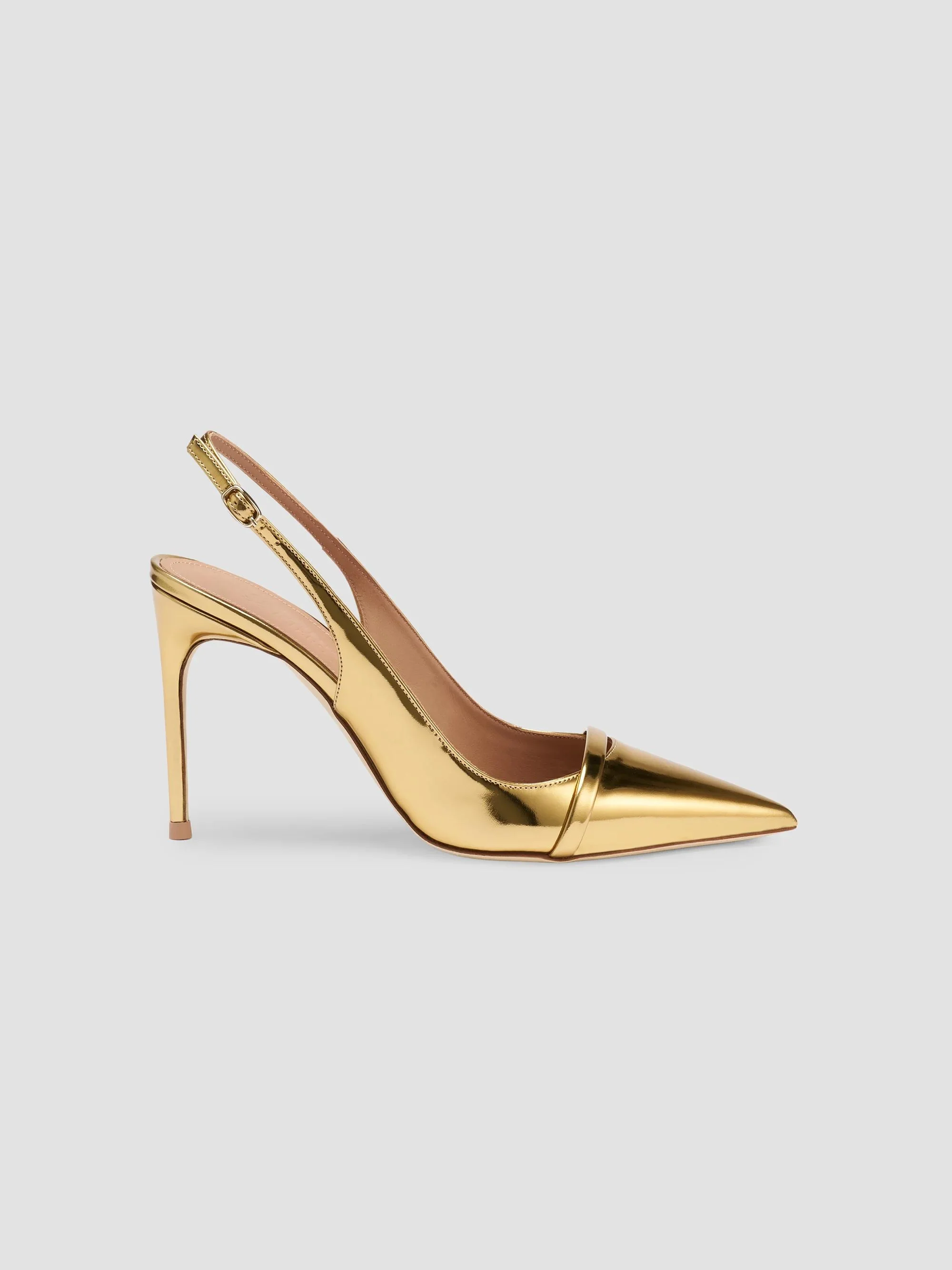 Women's Schiffer 90MM Patent Leather Slingback Pumps - Antique Gold - 1