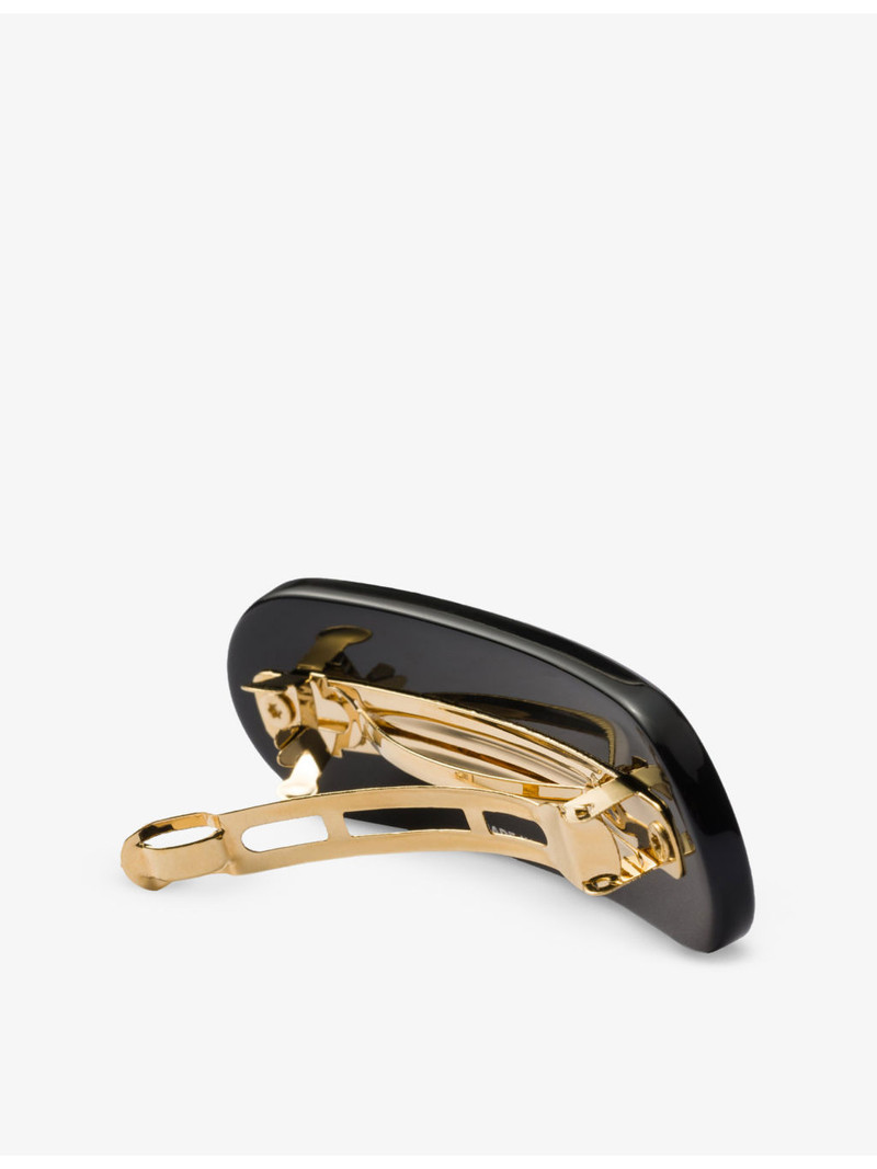 Prada Triangle-logo plexiglass hair clip outlook