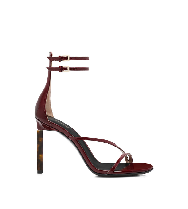 PATENT LEATHER ANKLE STRAP SANDAL - 1