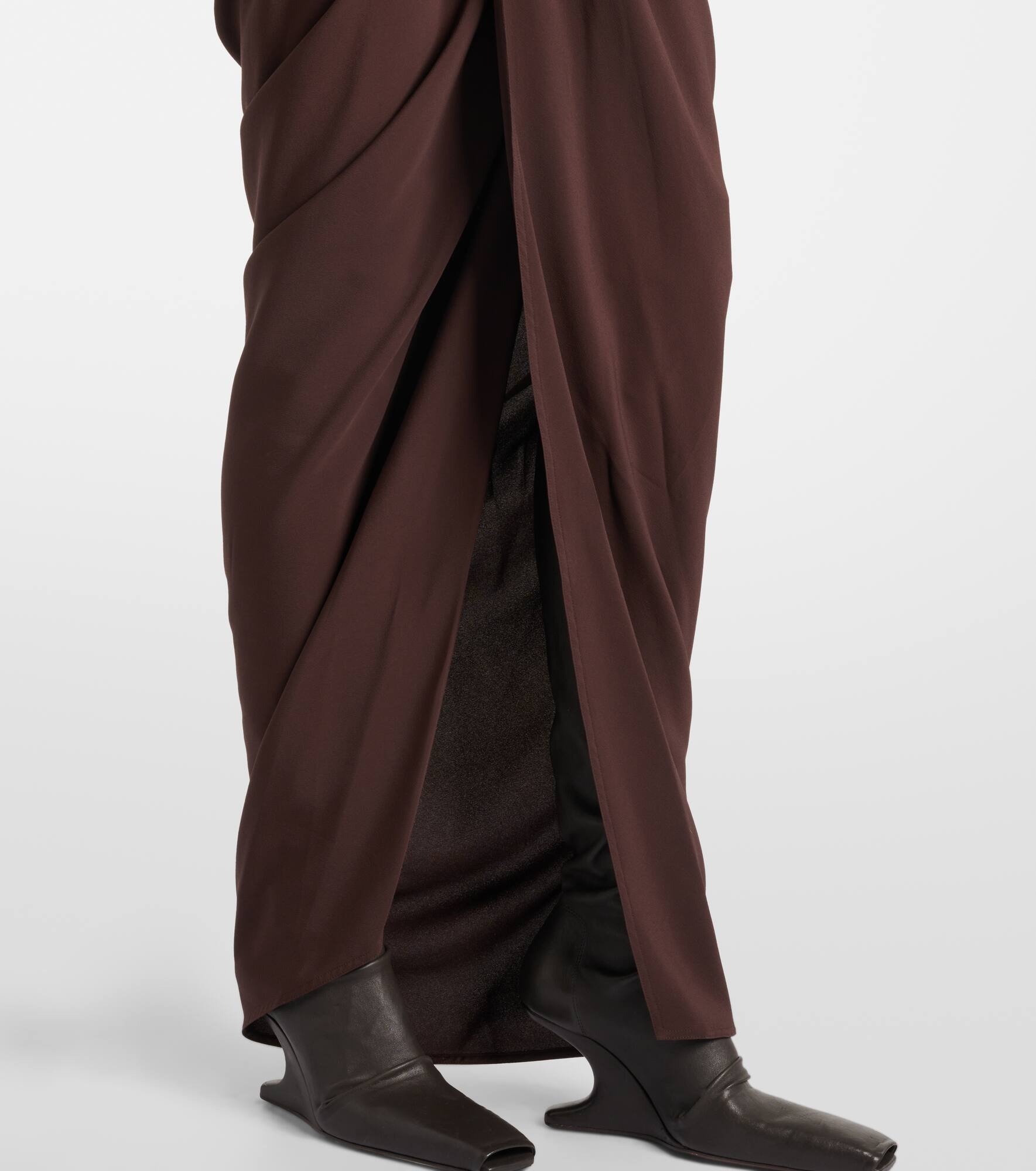 Satin wrap gown - 6
