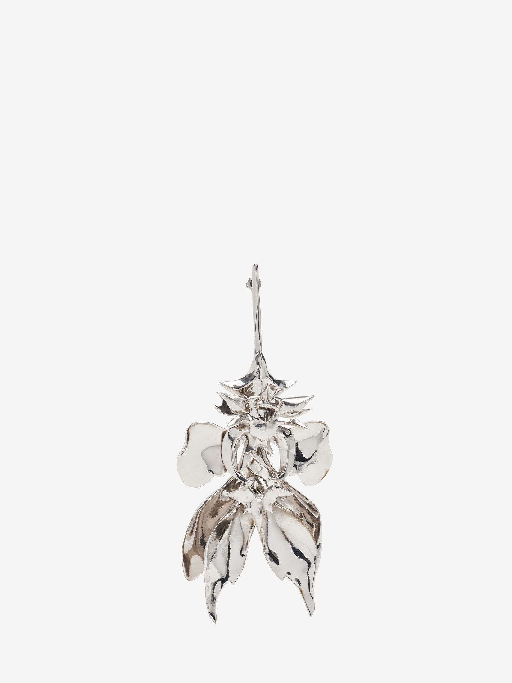 Women's Orchid Stick Earring in Antique Silver - 1
