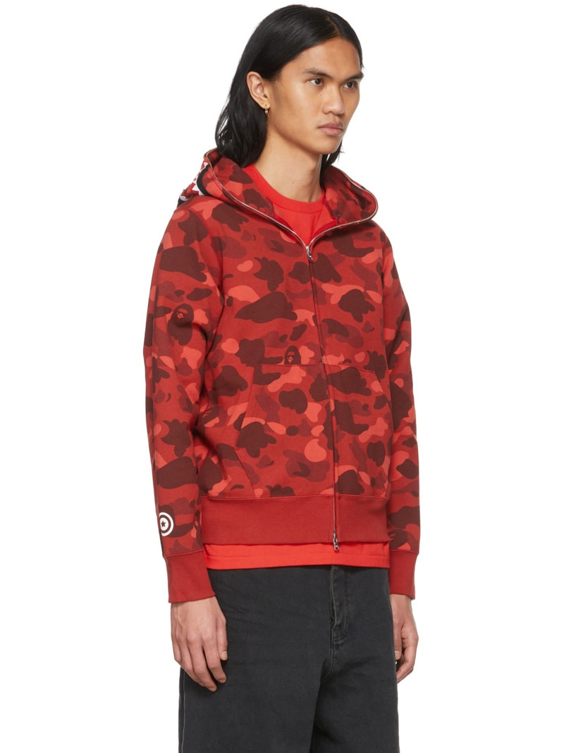 A BATHING APE® Red Camo Shark Hoodie outlook