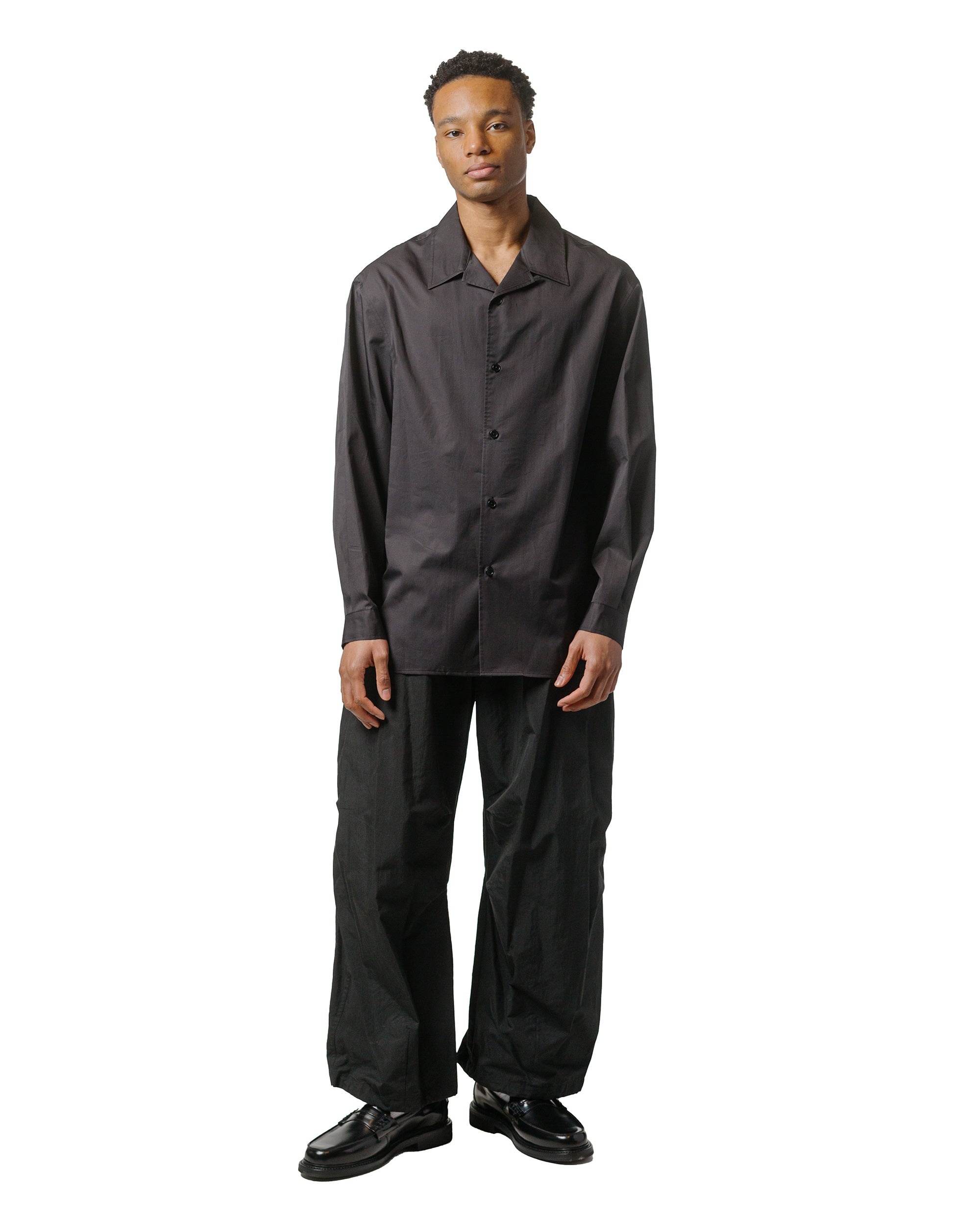 Drawstring Wide Fatigue Pants Black - 4