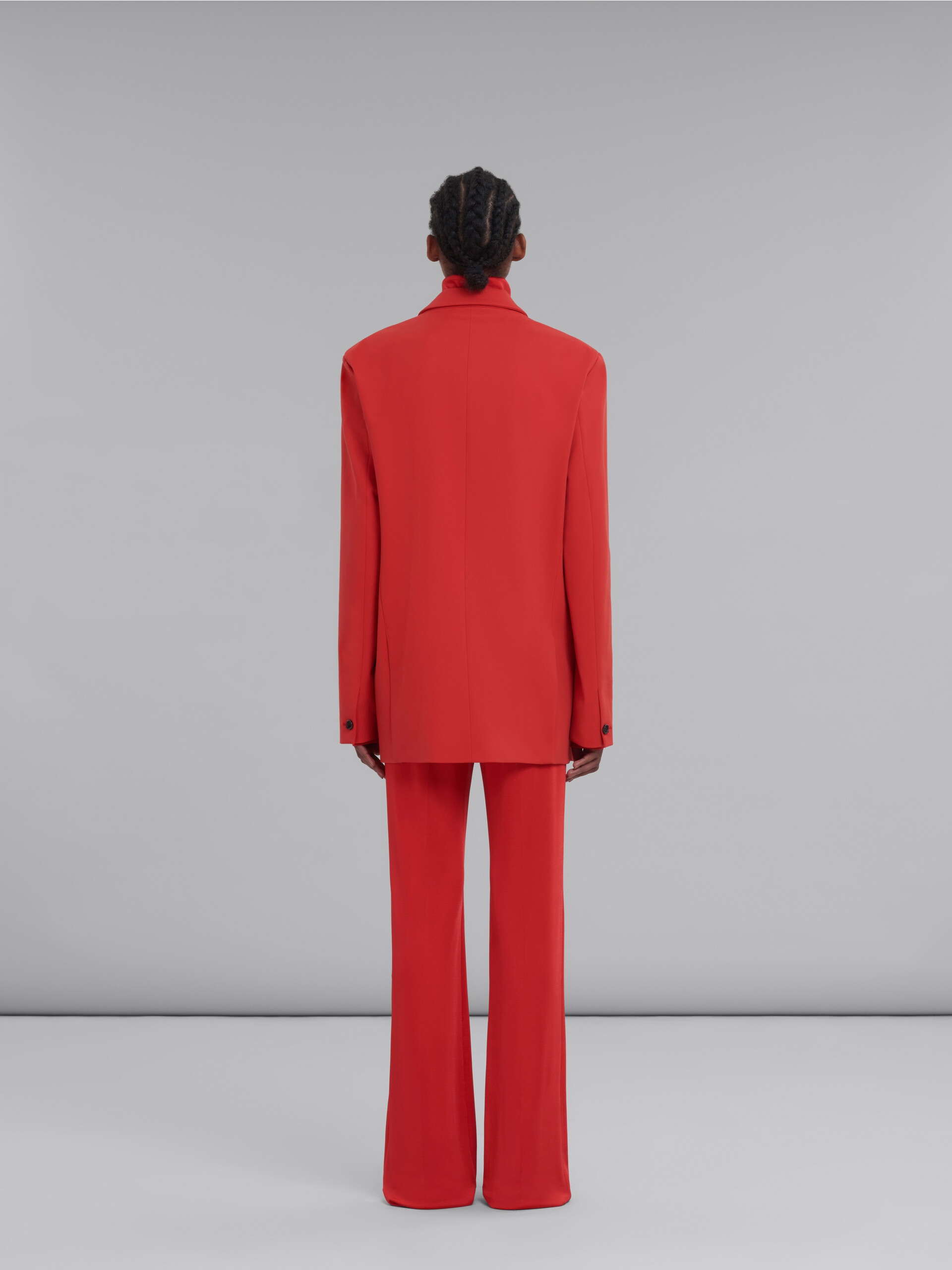 RED SINGLE-BREASTED JERSEY BLAZER - 3