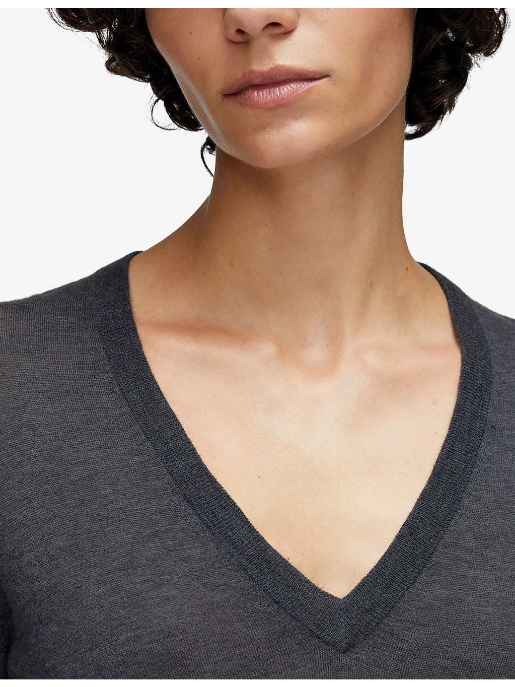 Cashair V-Neck Cashmere Knitted Jumper - 5