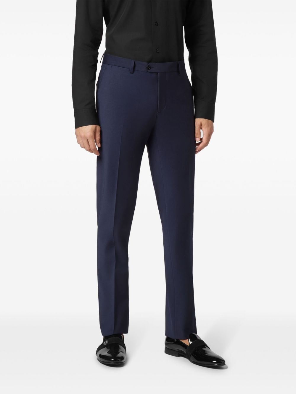 straight-leg wool-blend trousers - 3