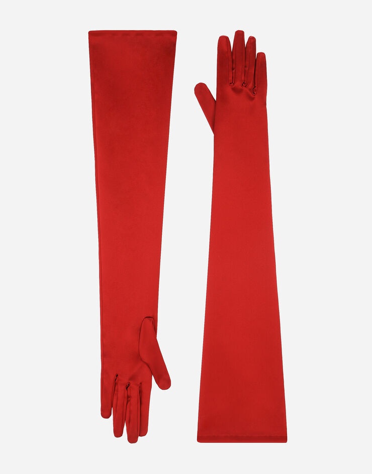 Long satin gloves - 1