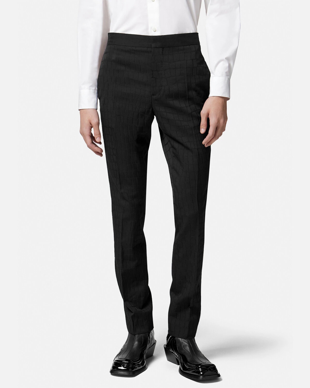 Croc-Effect Jacquard Formal Pants - 3