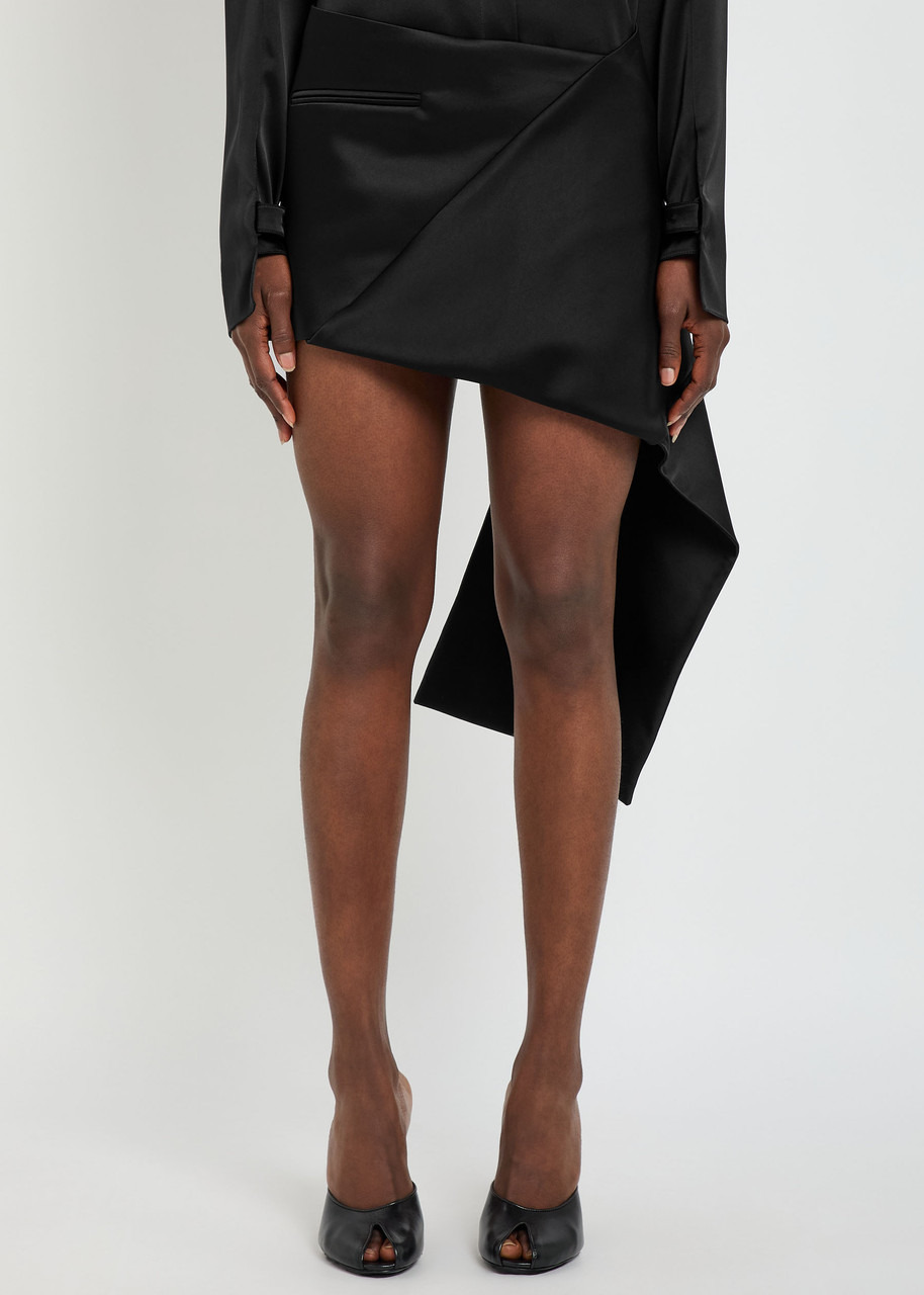 Courrèges Folded Asymmetric Satin Mini Skirt - 2