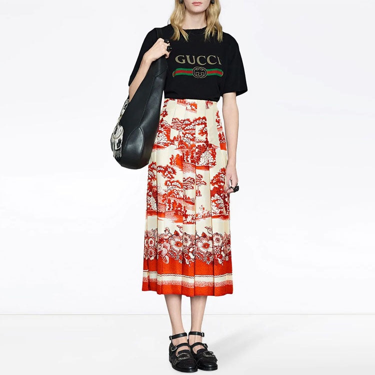 (WMNS) Gucci Oversize T-Shirt With Logo 'Black' 457095-X5L89-1948 - 3