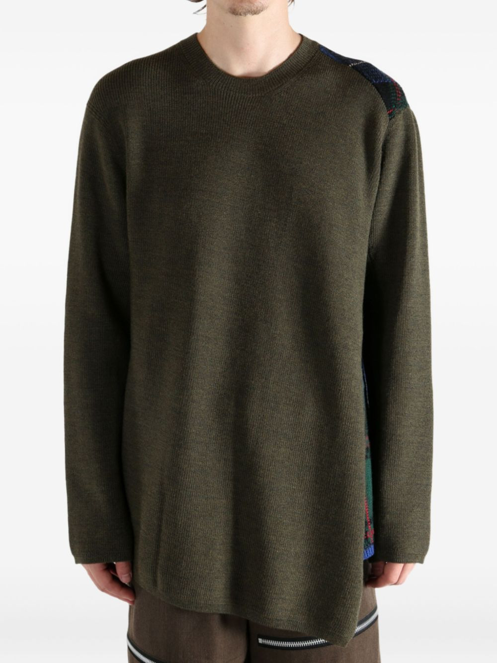 ribbed-paneled wool sweater - 4