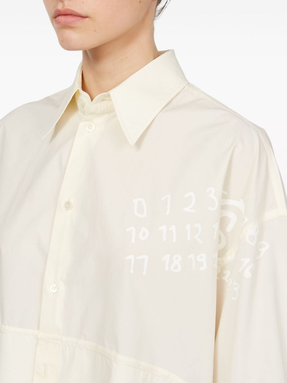 logo-print poplin shirt - 7
