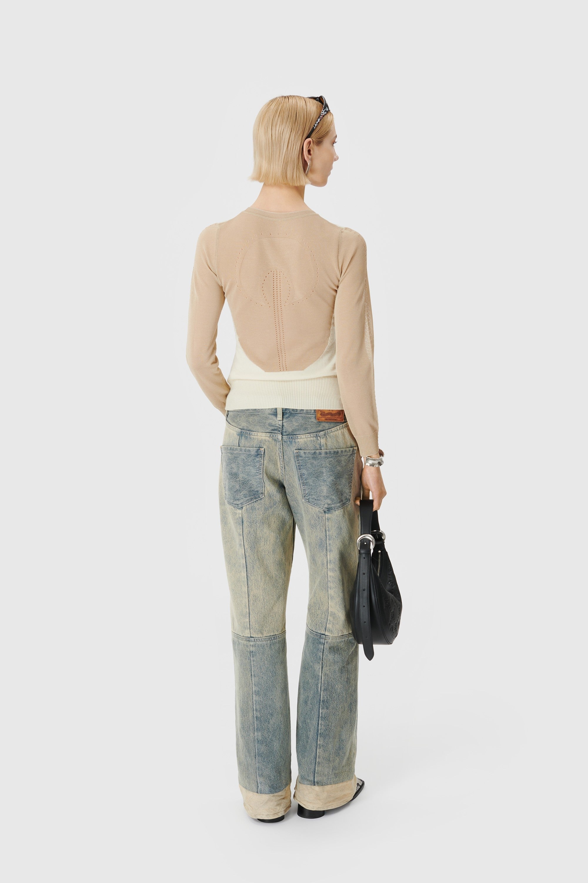 Regenerated Denim Wide Leg Pants - 3