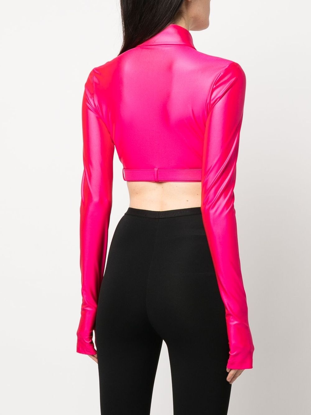 Baroque-buckle crop shirt - 4