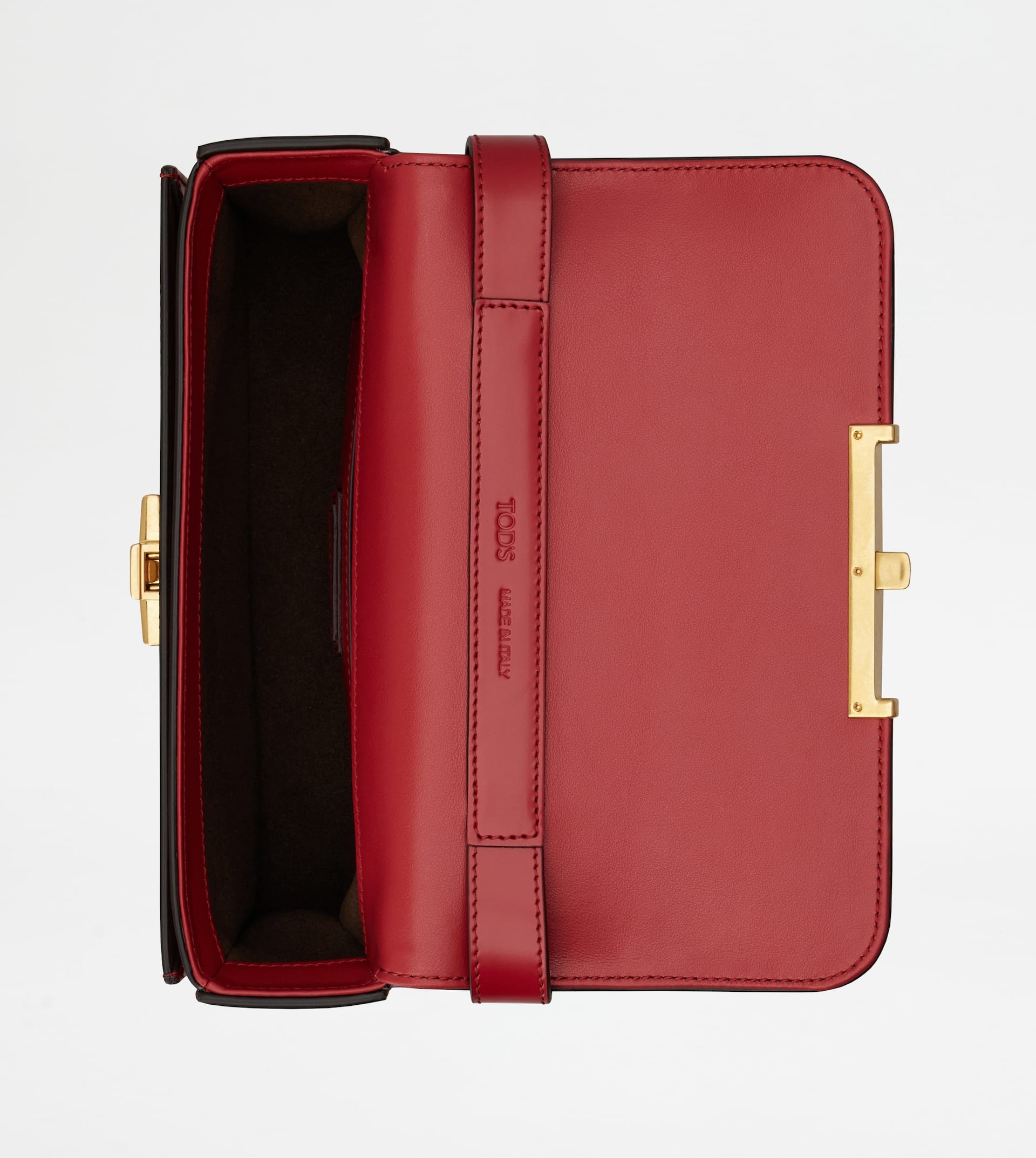 T TIMELESS CROSSBODY BAG IN LEATHER CNY MICRO - RED - 4