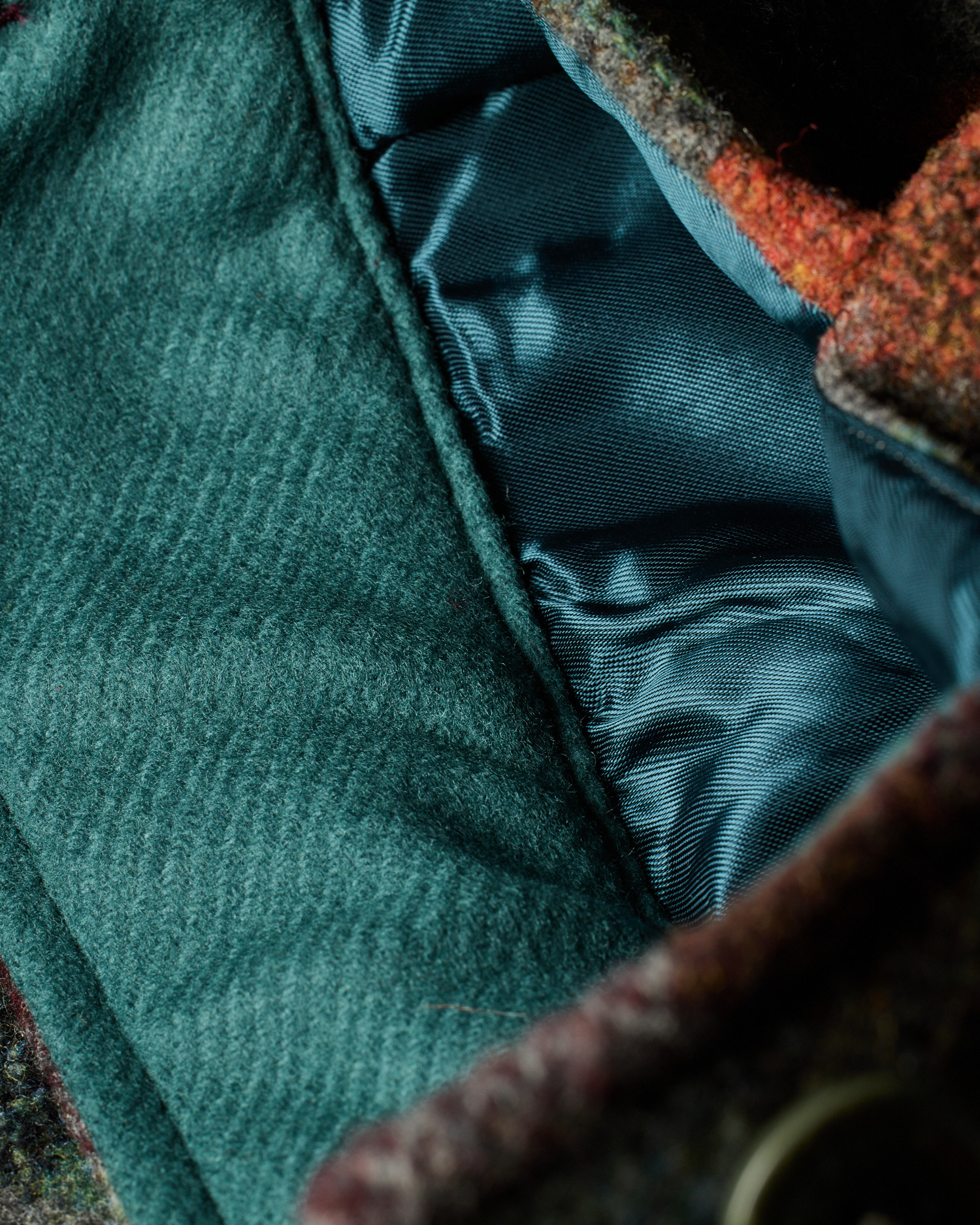 Teal Jacquard Check Wool Zip Jacket - 9