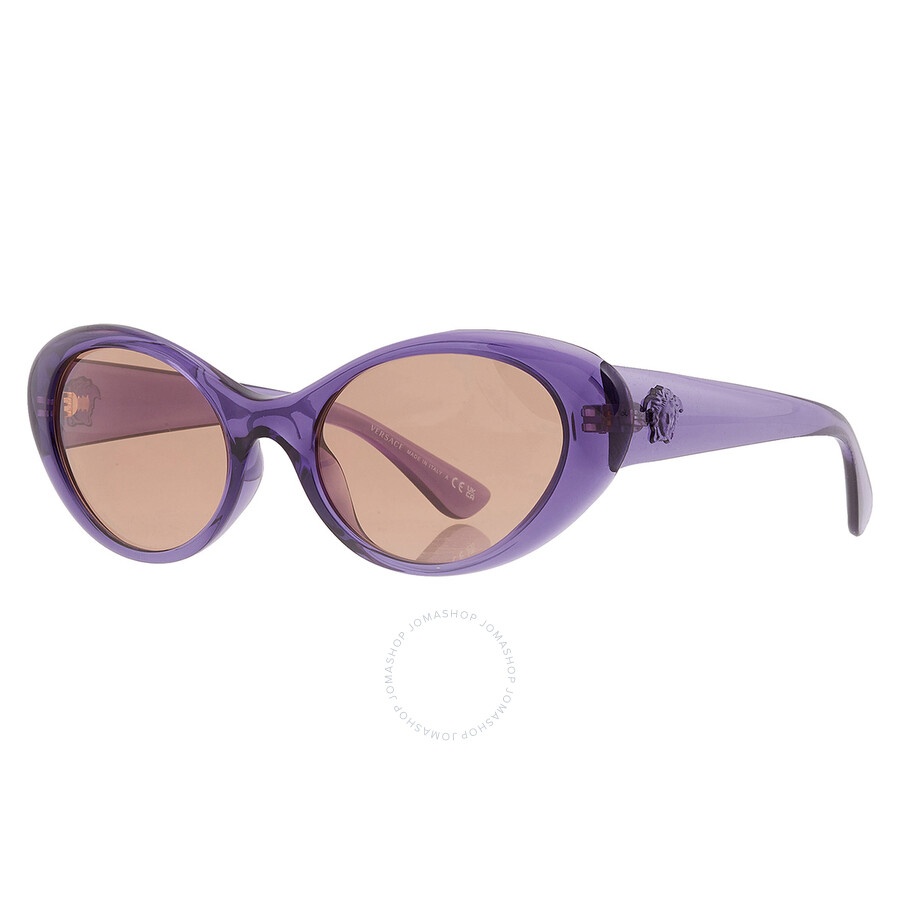 Versace Dark Brown Oval Ladies Sunglasses VE4455U 5353/3 53 - 3