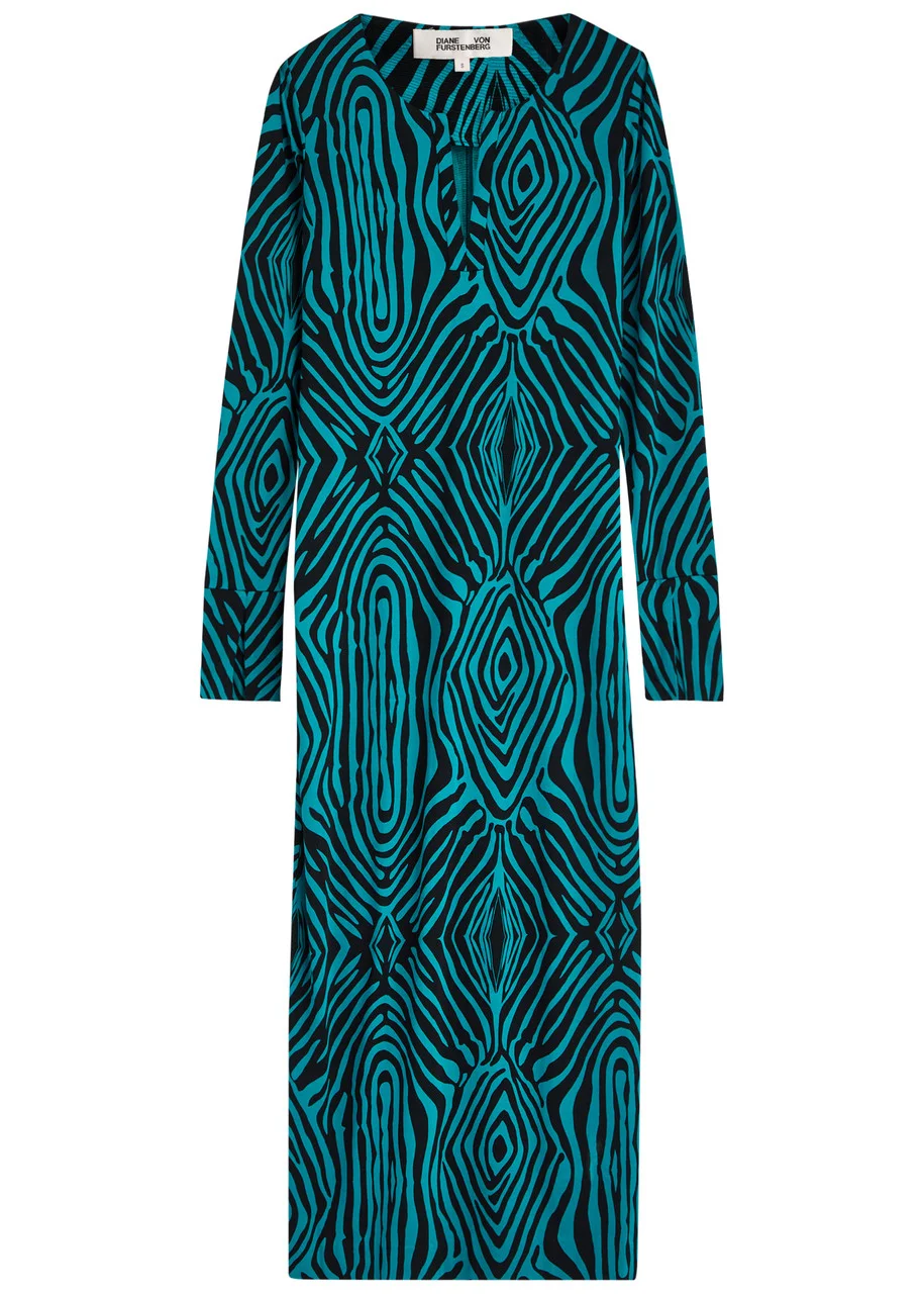 Diane Von Furstenberg Sonca Zebra-print Jersey Midi Dress - 1