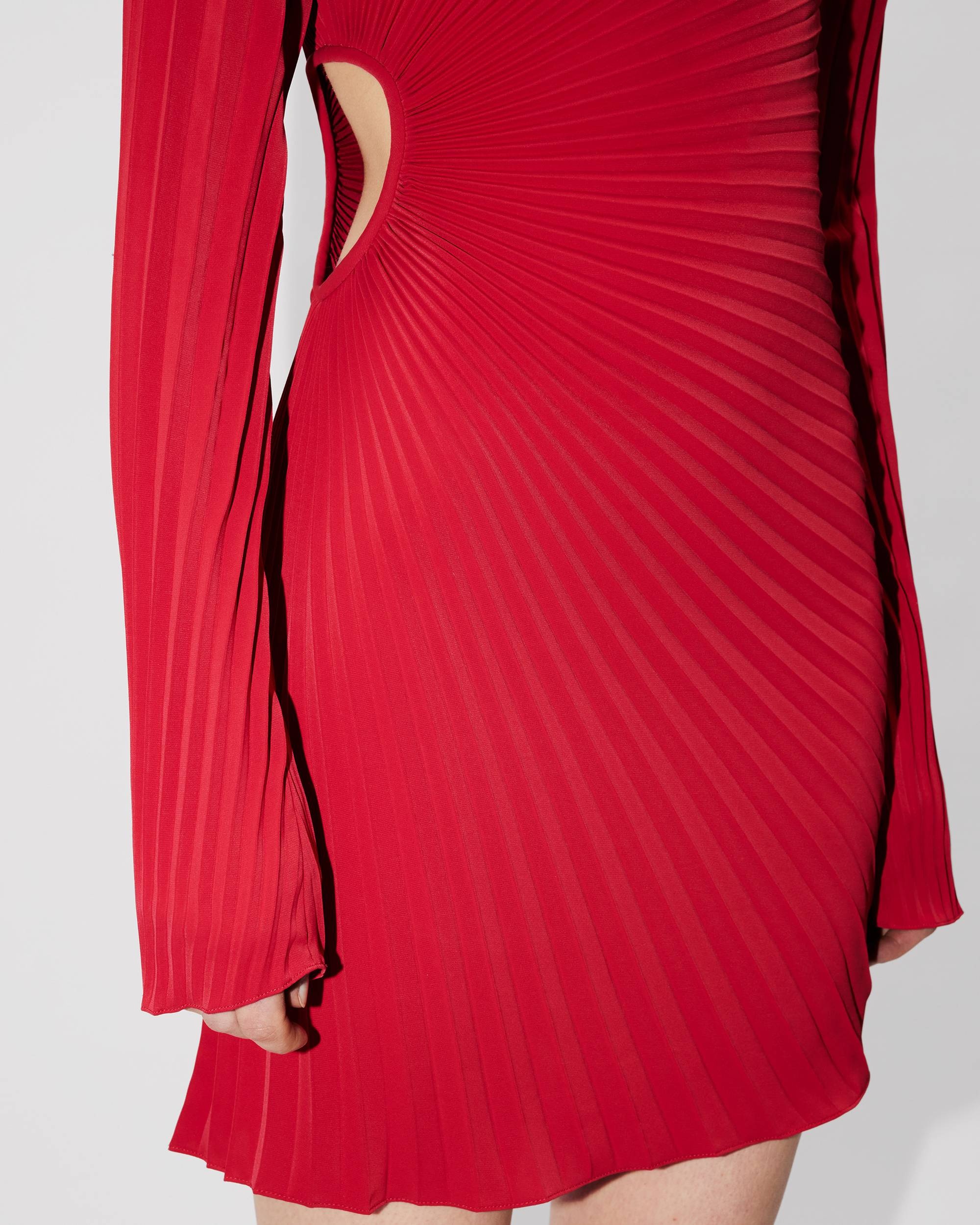 Sun-ray pleats short dress - 5