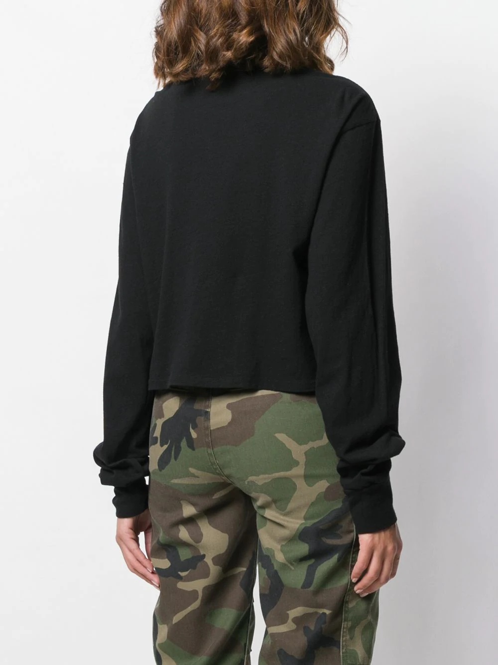 jersey long-sleeved cropped T-shirt - 4