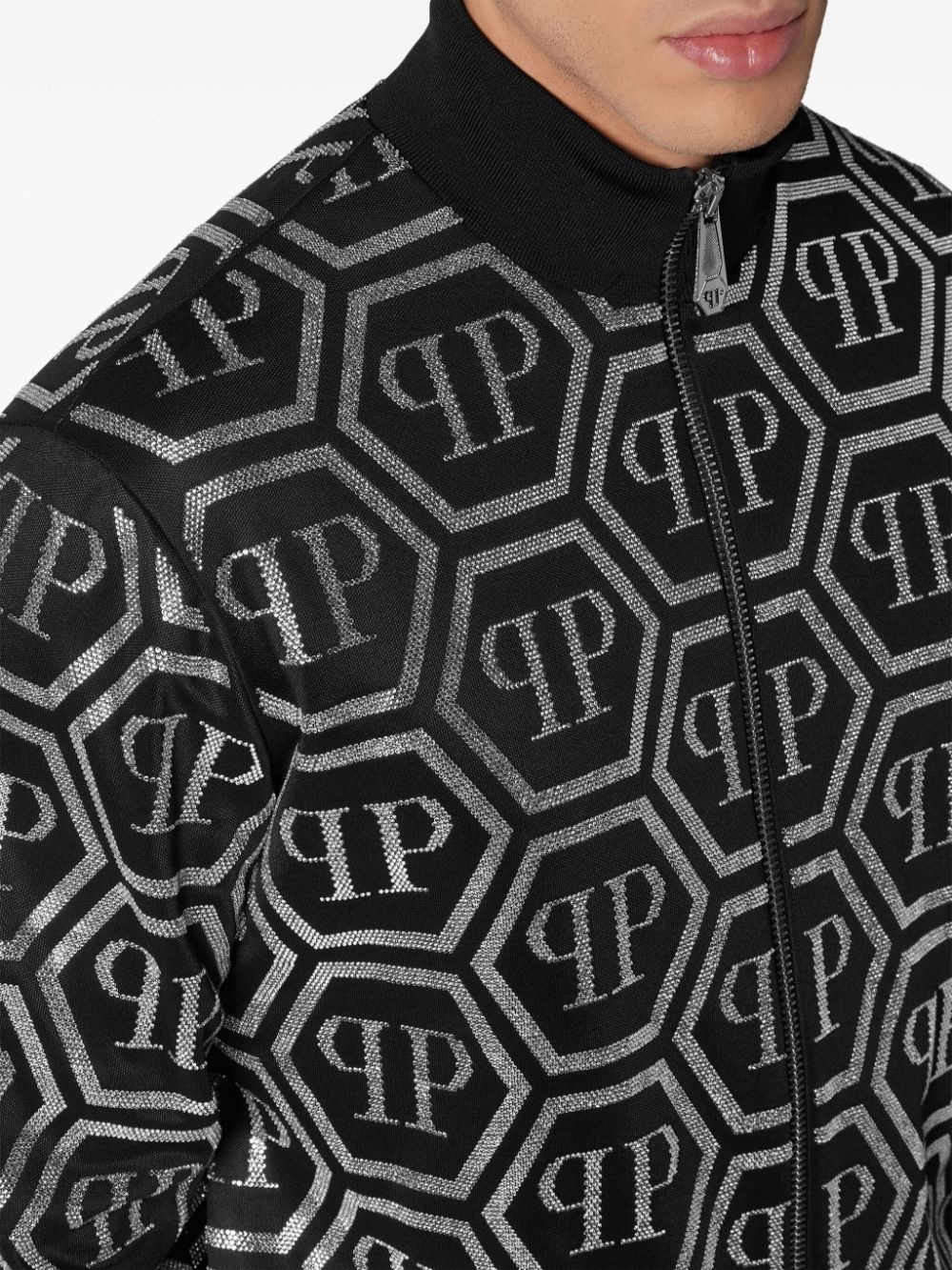 monogram crystal-embellished tracksuit - 4