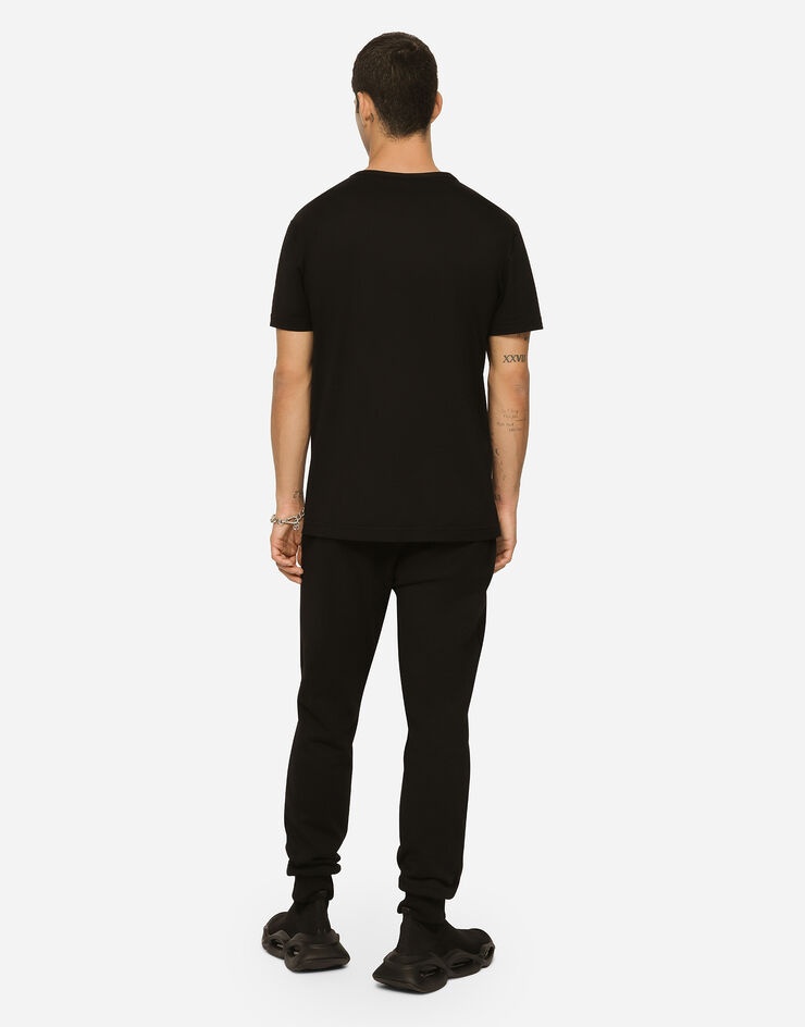 Jersey jogging pants with branded tag - 3