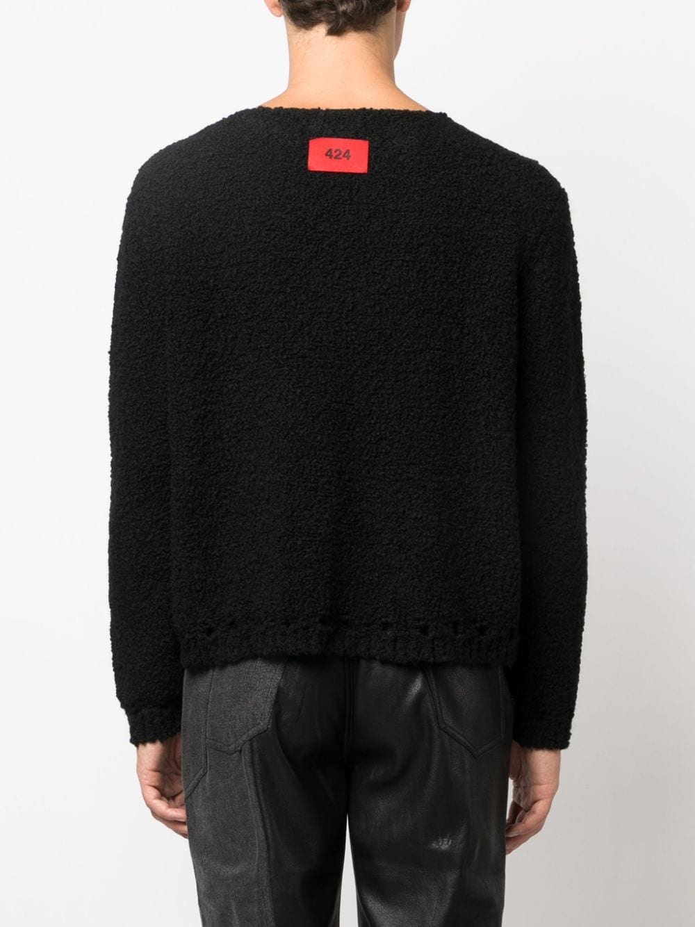 crinkled slash-neck jumper - 4