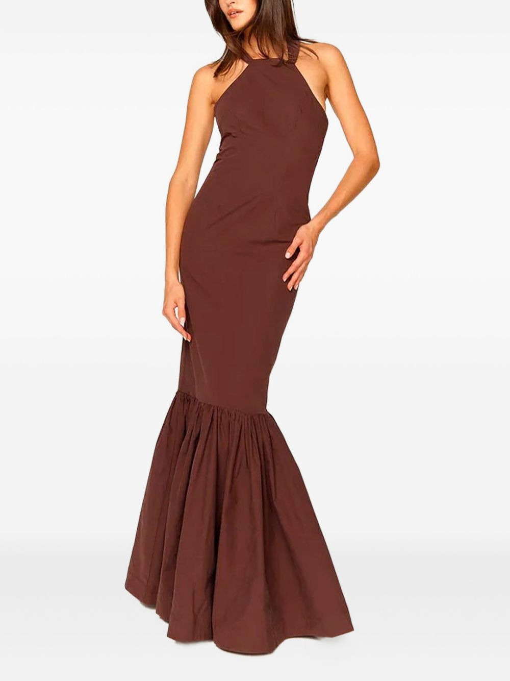 halterneck fishtail dress - 2