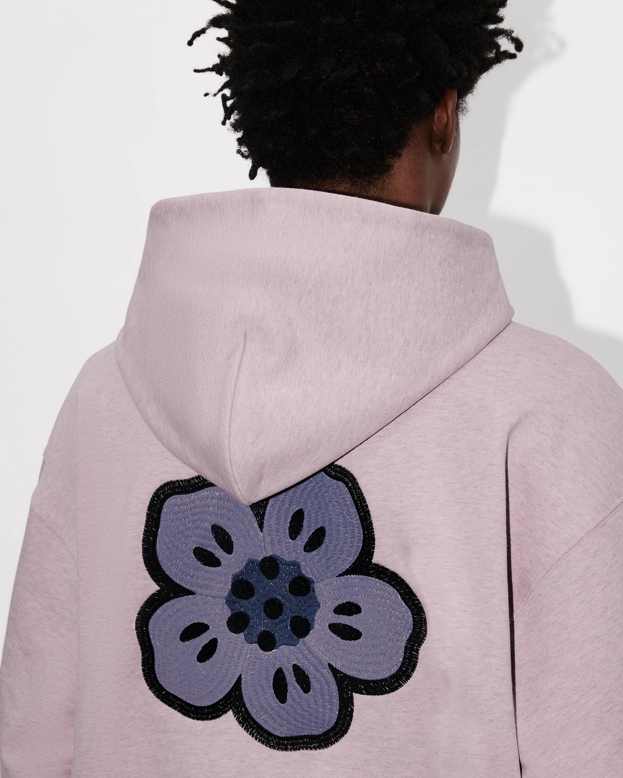 'Boke Flower' embroidered oversized hoodie in cotton - 7