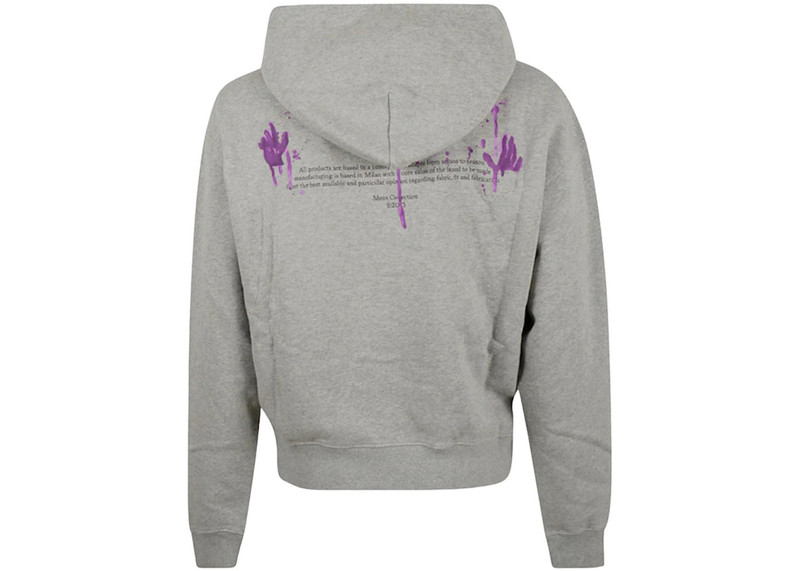 Off-White OFF-WHITE Dripped OW Logo Over Hoodie Melange Grey/Purple outlook