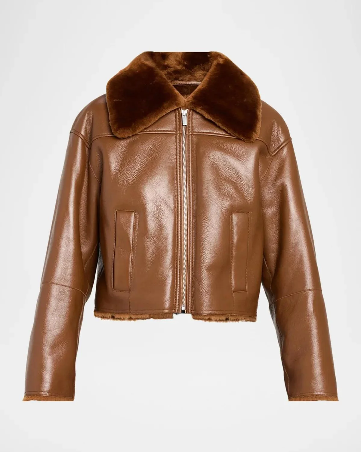 Crop Shearling Jacket - 1