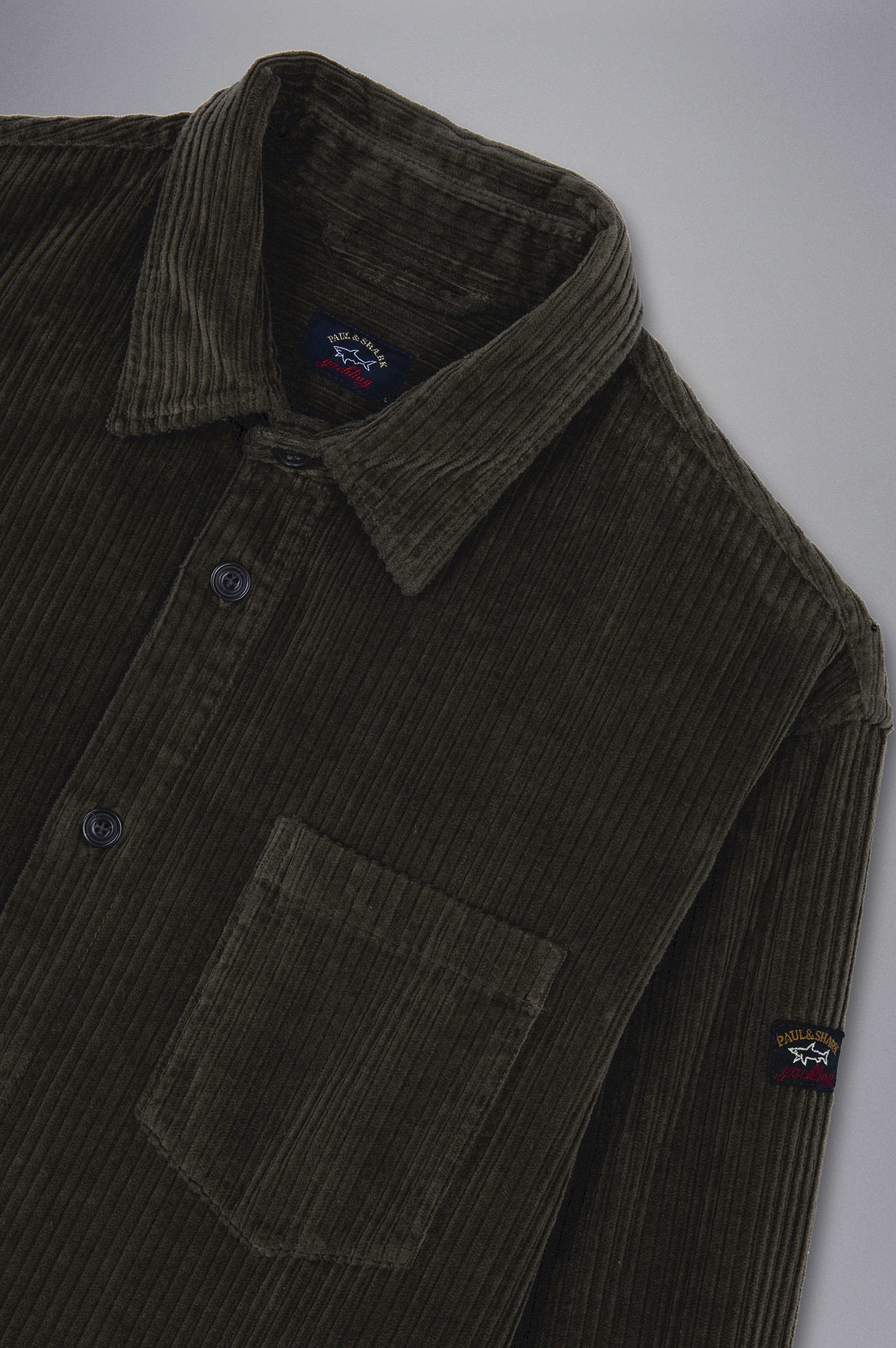 GARMENT DYED COTTON VELVET OVERSHIRT - 5