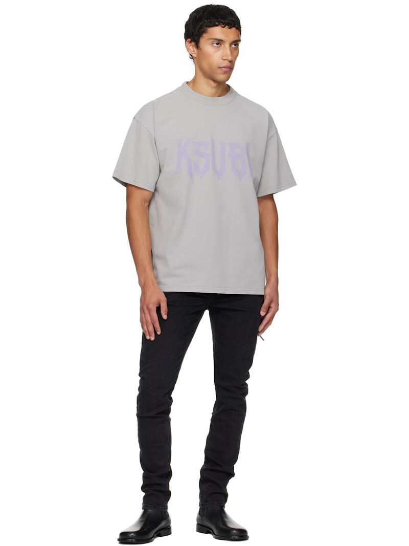 Ksubi Gray Blasted Ekcess Short Sleeve T-shirt outlook