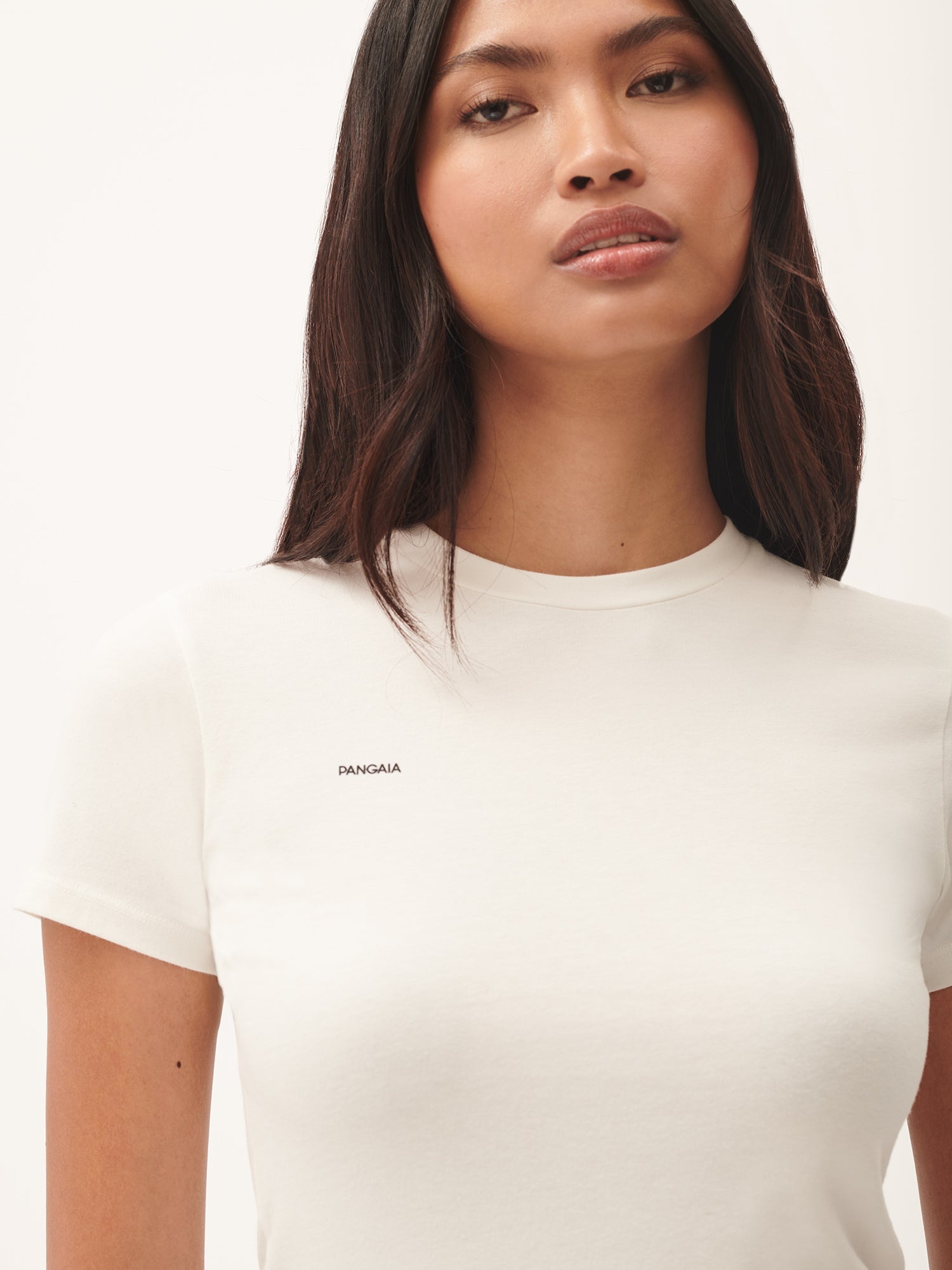 Womens 365 Cotton-Stretch T-shirt - Off-White - 3