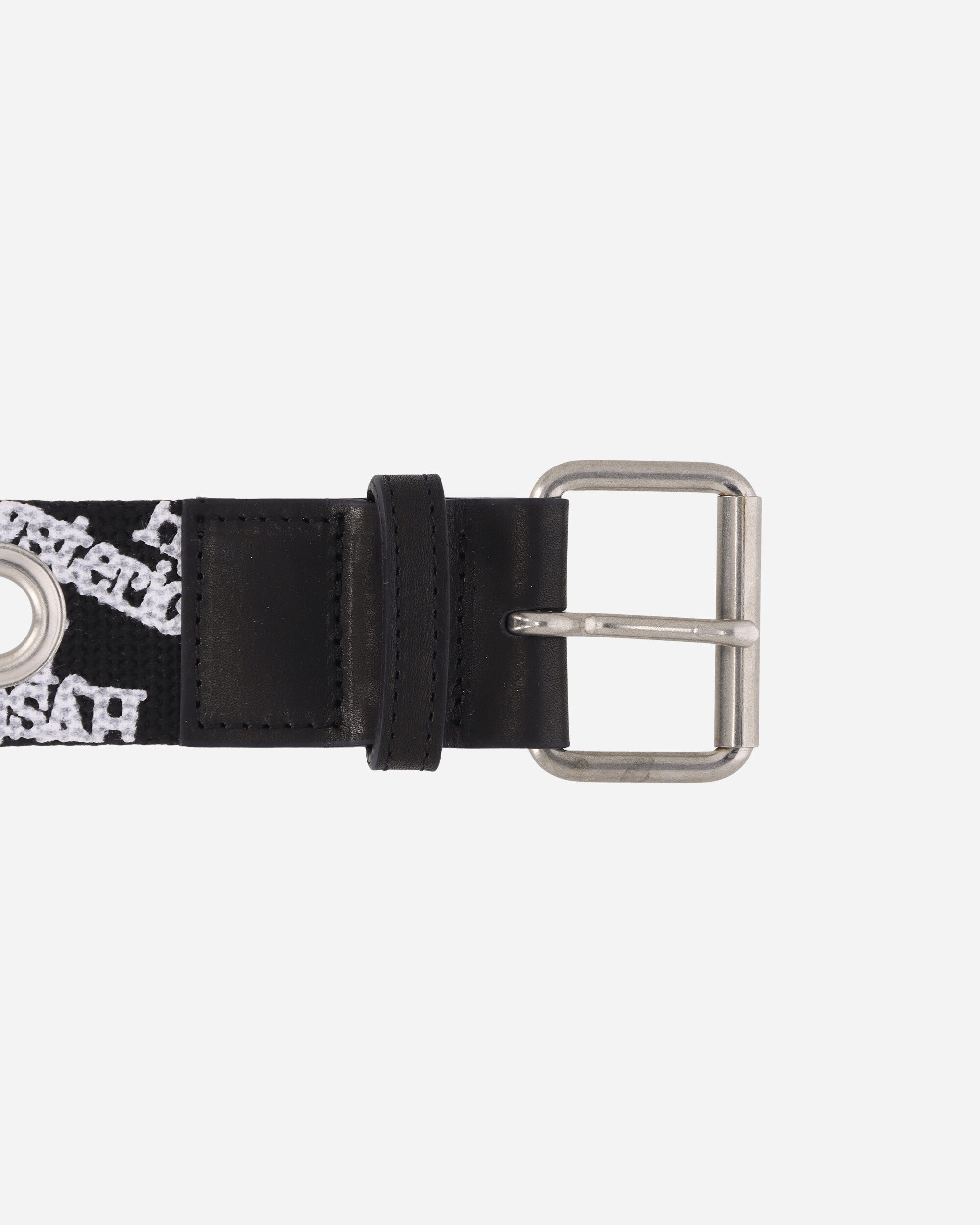 Type Logo Eyelet Tape Belt Black - 5