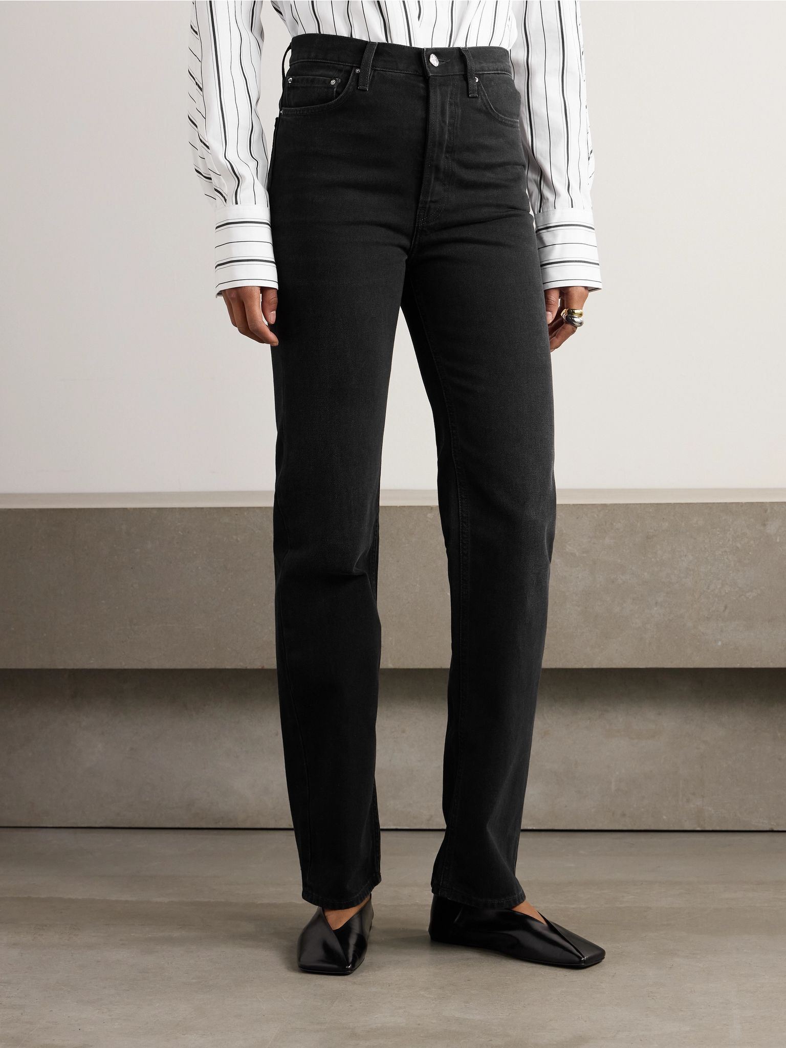 + NET SUSTAIN high-rise straight-leg jeans Black - 3