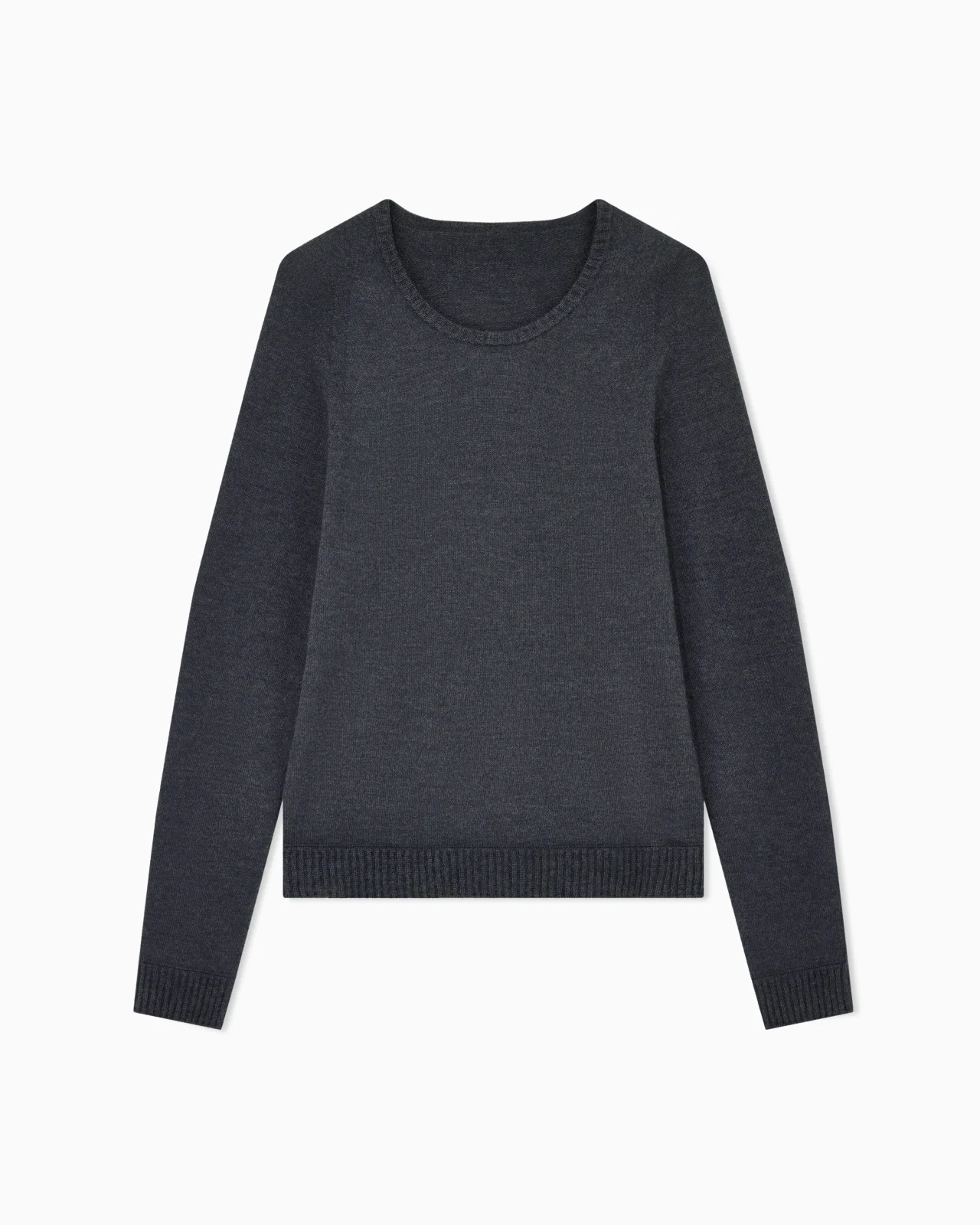 CREW NECK SWEATER IN CASHMERE AND SILK WITH PIQUÉ KNIT - 1