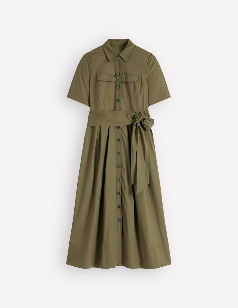 Zoe Short Sleeve Shirt Dress-Woodland Green 1