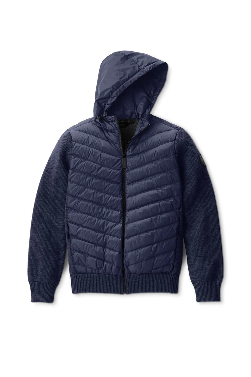 MEN'S HYBRIDGE QUILTED KNIT DOWN HOODY BLACK LABEL 1