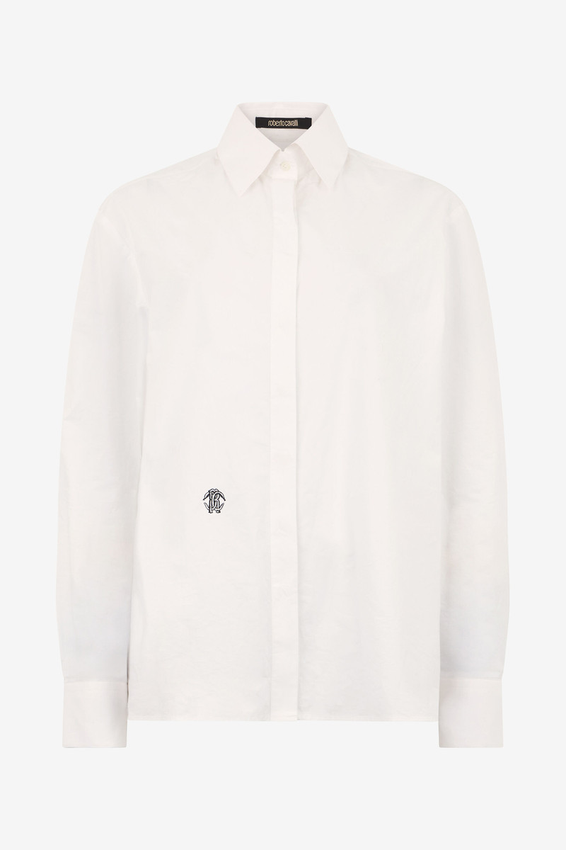 White Cotton Shirt with Monogram RC 1